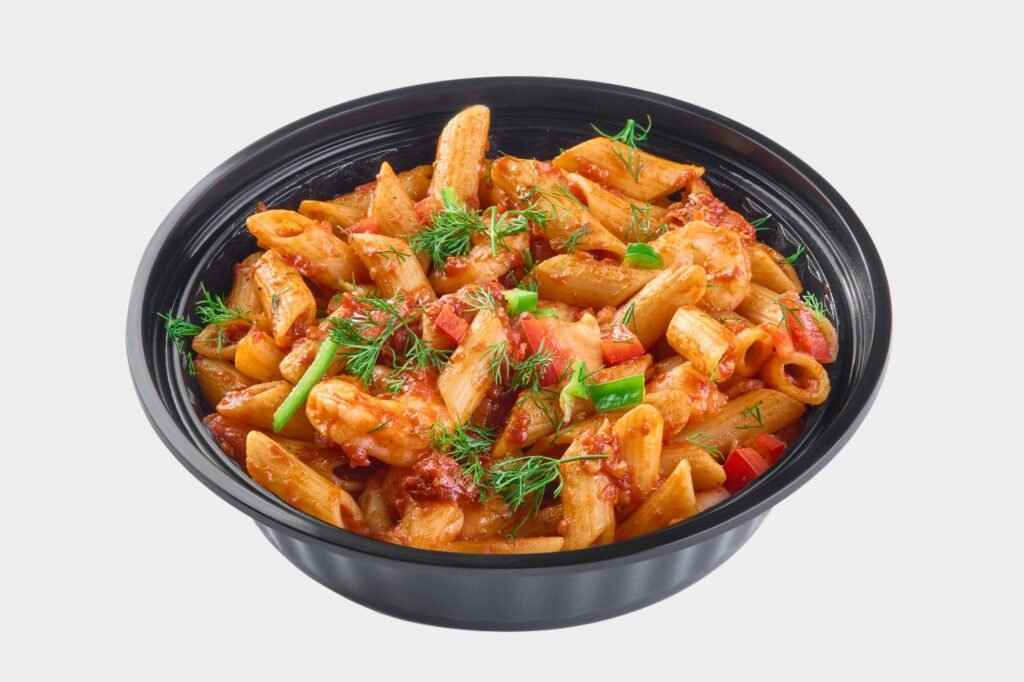 باستا صوص احمر بالجمبري