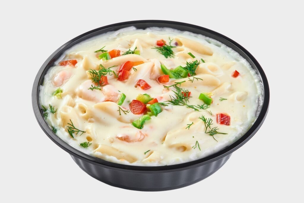 باستا صوص ابيض بالجمبري