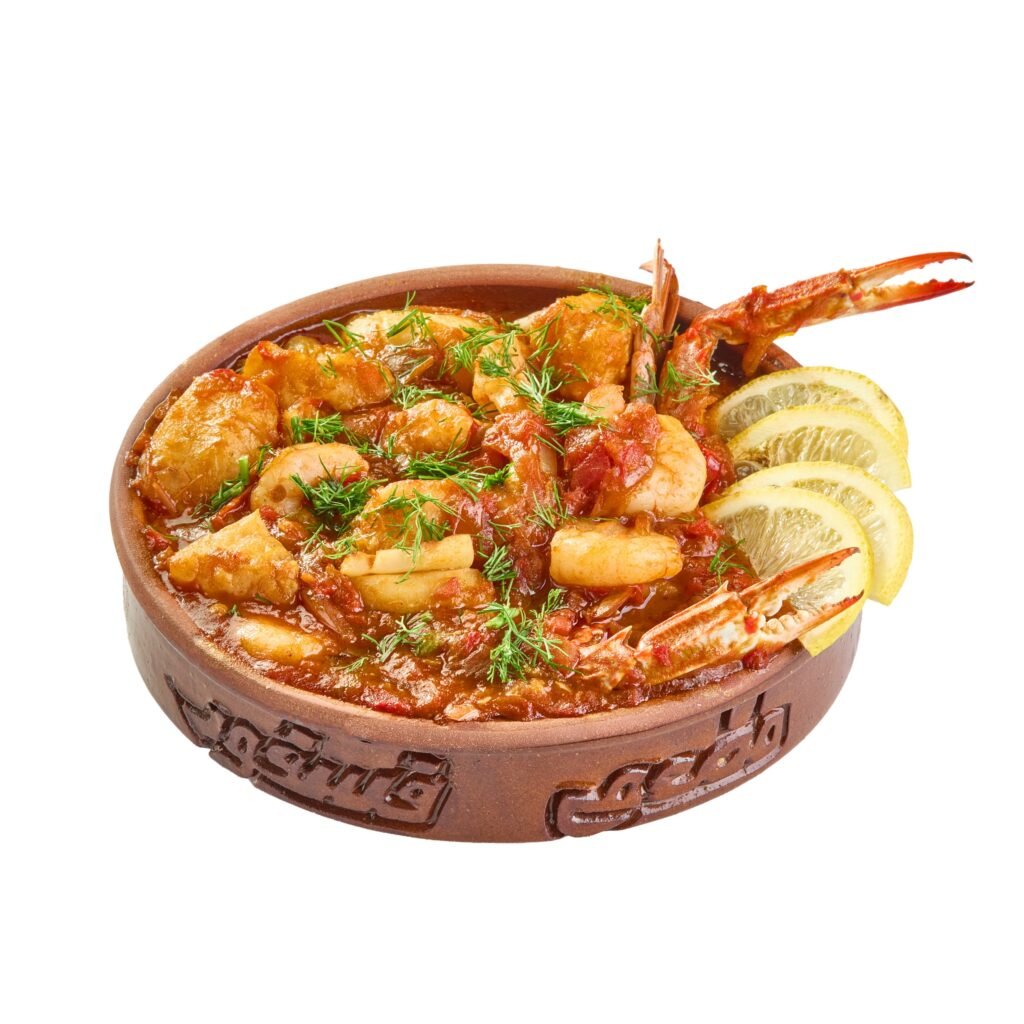 طاجن فياجرا صوص احمر ( جمبري + سبيط+ فيلية + كابوريا )