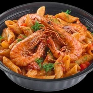 باستا صوص أحمر بالجمبري ( جامبو بالقشر )